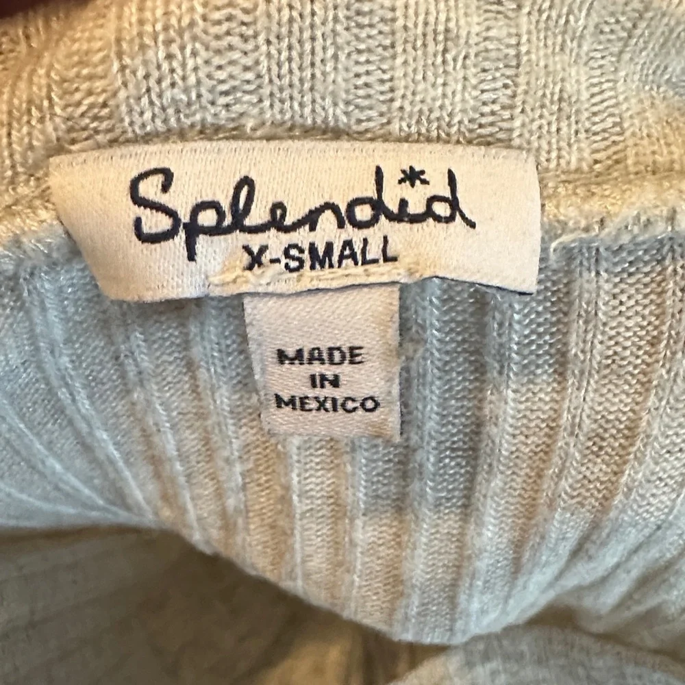 Splendid Light Gray Ribbed Women's Sweatshirt - Picture 5 of 5